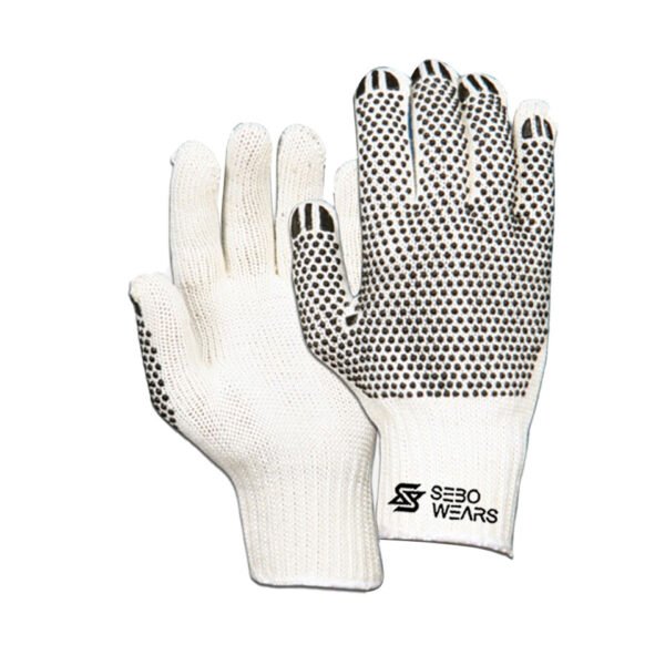 Dotted Gloves Mix Cotton With PVC Dotted